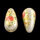 Perle acriliche stampate con fiori a goccia OACR-R013-B03-1