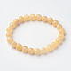 Natürliche Jade runde Perle Stretch-Armbänder BJEW-L593-A05-1