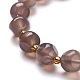 Bracelets de perles extensibles en agate grise naturelle à facettes BJEW-H543-A04-2