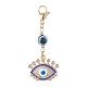 Evil Eye Alloy Enamel with Rhinestone Pendant Decoration HJEW-JM01040-04-1