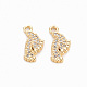 Brass Micro Pave Clear Cubic Zirconia Charms KK-N231-272-NF-1