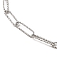 304 Stainless Steel Paperclip Chain Necklace BJEW-B072-01P-2