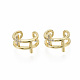 Brass Micro Pave Clear Cubic Zirconia Cuff Earrings EJEW-R114-015-NF-1
