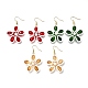 Болтающийся серьги стекло цветок EJEW-TA00715-2