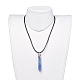 Colliers pendentif lapis lazuli naturel pointu NJEW-JN02550-01-4