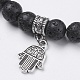 Natural Lava Rock Beads Charm Bracelets BJEW-O161-33-2