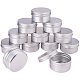 PandaHall Elite 20 pcs Aluminium Jar Aluminium Box Make Up Jar Round Containers CON-PH0001-06A-1