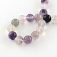 Round Natural Fluorite Beads Strands G-R339-03-2