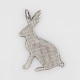 Metal Alloy Bunny Pendants X-PALLOY-A10924-AS-2