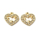 Brass Micro Pave Clear Cubic Zirconia Charms KK-H460-49G-1