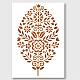 NBEADS Leaf Damask Stencil DIY-WH0421-0001-1