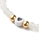 Ensemble de bracelet extensible de perles rondes en jade blanc naturel BJEW-JB07000-7