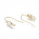 Brass Earring Hooks X-ZIRC-Q019-006G-2