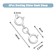 Dicosmetic 6 pz 925 chiusure ad anello a doppia molla in argento sterling STER-DC0001-17P-2