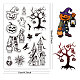 CRASPIRE Halloween Themed Silicone Clear Stamps Pumpkin Man Haunted House Divination Reusable Rubber Transparent Seals for Cards Making DIY Scrapbooking Journal Photo Album Decorative DIY-WH0448-0040-2