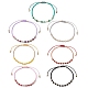 7шт. Браслеты из плетеных бусин из натуральных драгоценных камней BJEW-JB11420-2