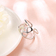 Ajustables de moda plateada platino manguito de bronce anillos de dedo de banda ancha RJEW-BB15259-P-3