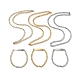 201 collier gourmette en acier inoxydable et bracelet à maillons rectangles SJEW-F220-02A-1