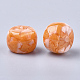 樹脂ビーズ  天然石風チップスタイル  ロンデル  ダークオレンジ  15x11mm  穴：2.5mm RESI-T024-20F-2