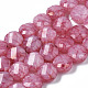Mèches de perles de verre craquelé peintes au four opaque EGLA-T008-19E-1
