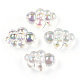 Placage uv perles acryliques irisées arc-en-ciel transparentes PACR-T007-36-4