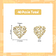 Amuletos de corazón dicosméticos Corazón con amuletos de ramas y hojas Colgantes de corazón de filigrana Colgantes de aleación Cristal de oro claro Amuletos de corazón de rhinestone para la fabricación de joyas FIND-DC0003-16-2