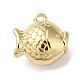 真鍮製ペンダント  海洋動物の魅力  ゴールドカラー  魚  9.5x10x5.5mm  穴：0.9mm KK-H450-01I-G-1