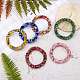 6Pcs 6 Colors Glass Beaded Crochet Stretch Bracelets Set BJEW-SZ0002-47-4