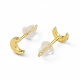 Brass Tiny Crescent Moon Stud Earrings for Women EJEW-P211-09G-3