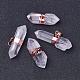 Natural Quartz Crystal Double Terminated Pointed Pendants G-P253-02RG-3