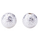 Perles rondes en laiton texturées KK-PH0004-06S-3