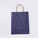 クラフト紙袋  ギフトバッグ  ショッピングバッグ  ハンドル付き  ダークスレートブルー  21x11x27cm CARB-WH0003-B-09-3