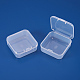 BENECREAT 18 pack Square Clear Plastic Bead Storage Containers Box Case with Flip-Up Lids for Items CON-BC0004-52-5