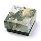 厚紙のジュエリーボックス  内部のスポンジ  ジュエリーギフト包装用  大理石の模様とあなたのために特別に言葉で正方形  スレートグレイ  5.2x5.15x3.2cm CON-P008-B01-04-1
