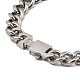 304 bracelet chaîne à maillons cubains en acier inoxydable NJEW-D050-02B-P-2