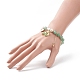 Round Natural Green Aventurine & Shell Pearl Beaded Stretch Bracelet BJEW-TA00191-02-3