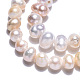 Fili di perle di perle d'acqua dolce coltivate naturali PEAR-N013-03E-5