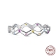 Rhodium Plated 925 Sterling Silver Finger Rings RJEW-A019-15B-P-1