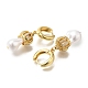 Серьги-кольца из латуни с микропаве из прозрачного кубического циркония EJEW-H016-05G-02-2