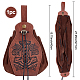 GORGECRAFT Medieval Leather Drawstring Pouch Vintage Printed Waist Bag Portable Brown Fanny Pack Dice Coin Purse for Women Men Hiking Waist Packs Costume Accessories AJEW-WH0285-06-2