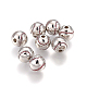 BENECREAT 8Pcs Baseball Brass Beads 18K Platinum Plated Enamel Beads(9.3x9mm) Hole: 2.1mm for DIY Jewelry Making KK-BC0007-14P-4