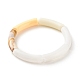 Bracelet extensible perlé tube incurvé acrylique BJEW-JB07973-04-1