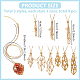 9 шт. 9 стиля звезда латунный пустой макраме мешочек подвеска ожерелье NJEW-WR00003-2