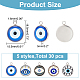 DICOSMETIC 30Pcs Luminous Glass Eye Charm Blue Evil Eye Charm Flat Round Charm Turkish Protection Charm Amulet Lucky Charm Stainless Steel Hamsa Eye Charm for DIY Jewelry Making Craft FIND-DC0001-80-2