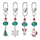 Рождественская серия сплав эмаль и стеклянные бусины подвеска украшение HJEW-TA00349-2