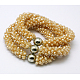 Faceted Abacus Electroplate Imitation Jade Glass Beaded Bracelets BJEW-L518-D02-2