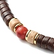 Disc Coconut & Mixed Stone Beaded Necklace for Girl Women NJEW-JN03699-4