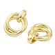 Rack Plating Brass Interlaced Ring Stud Earrings for Women EJEW-K245-04G-2