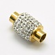 316 Stainless Steel Polymer Clay Rhinestone Magnetic Clasps X-STAS-O043-B-05D-2