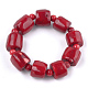 Bracelets extensible perlés de corail de bambou marin (imitation corail) BJEW-S134-106-1